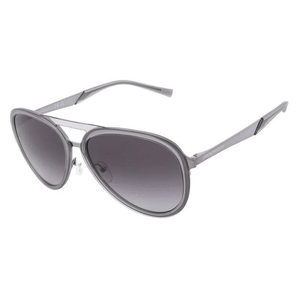New Emporio Armani Grey Gradient Pilot Men's Sunglasses EA2145 33578G 59 Men S - Picture 5 of 5